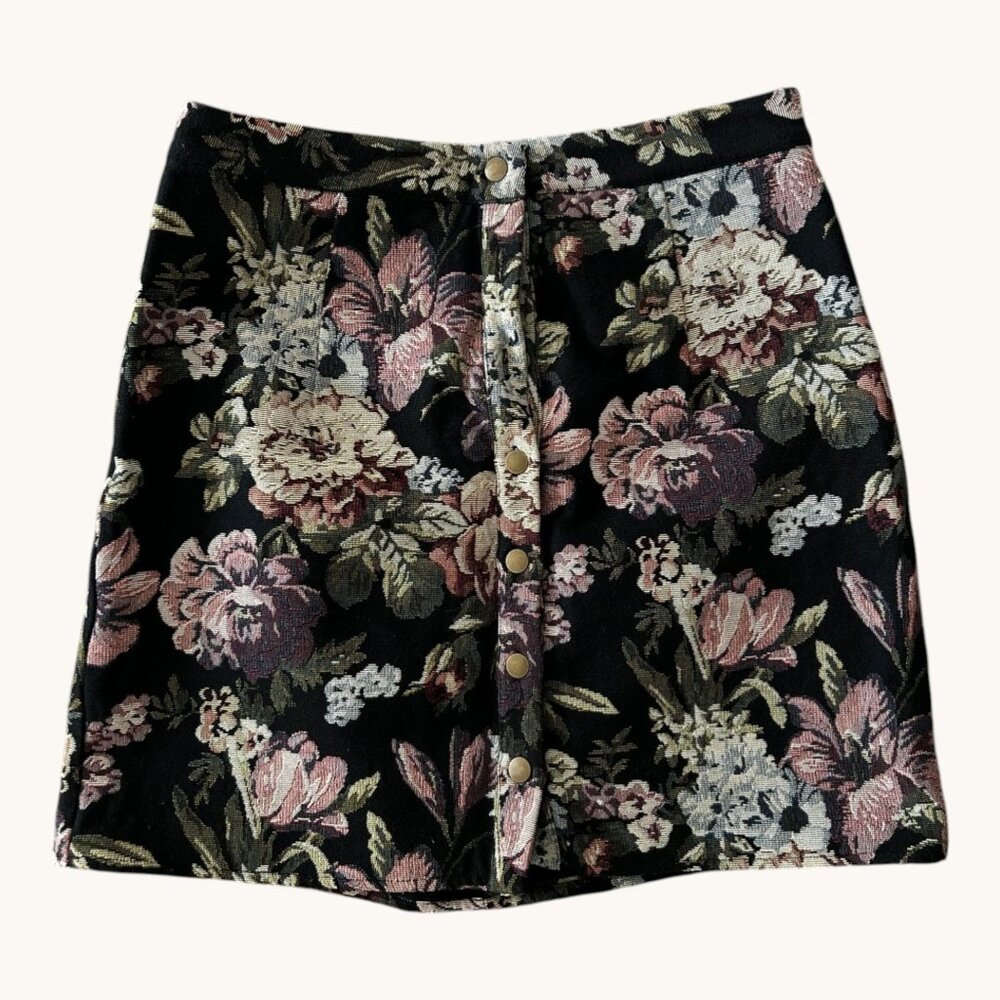LPA Rosetta Floral Tapestry Mini Skirt